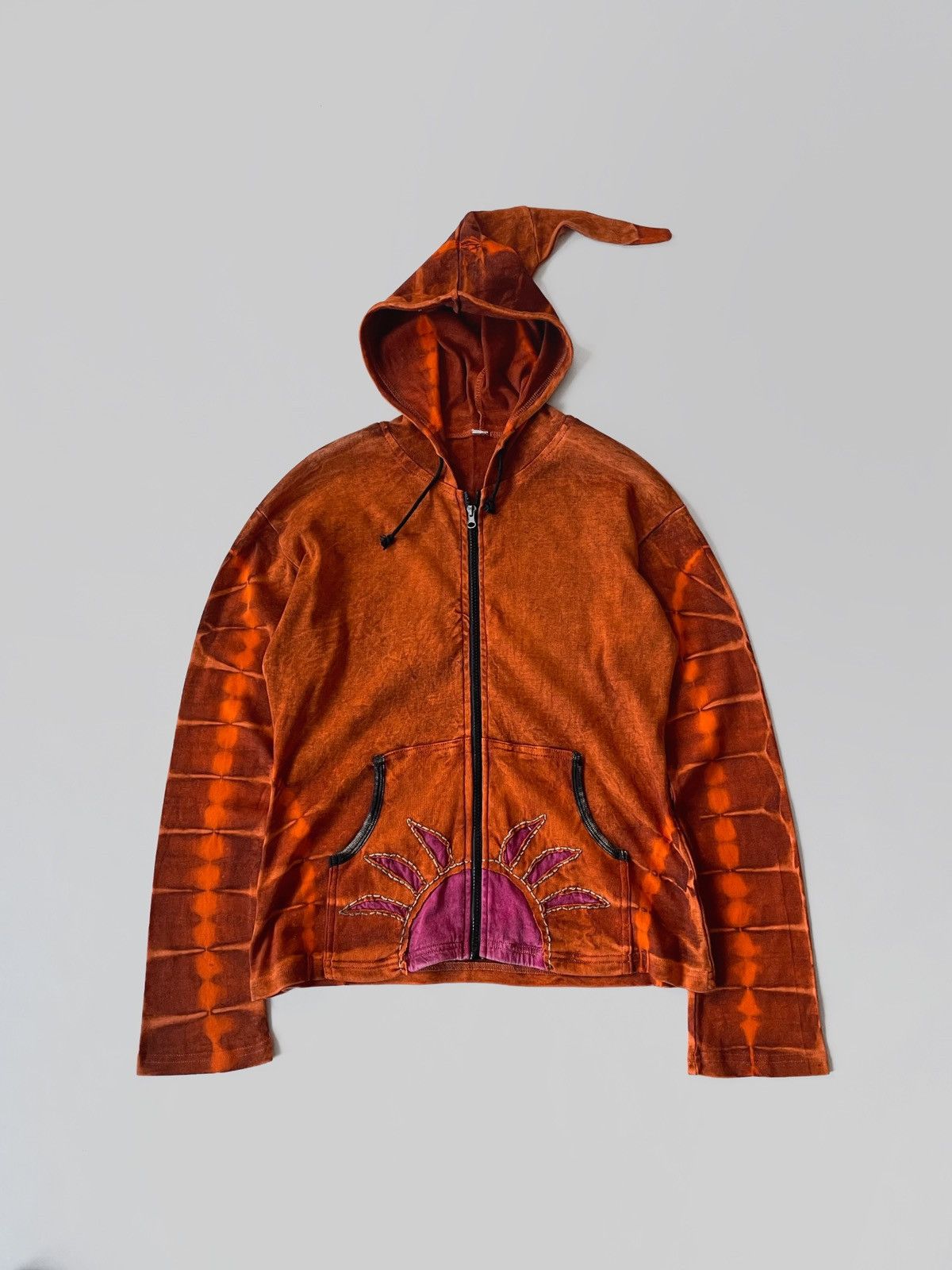 Vintage Avant-garde Tie Dye zip hoodie 2000s