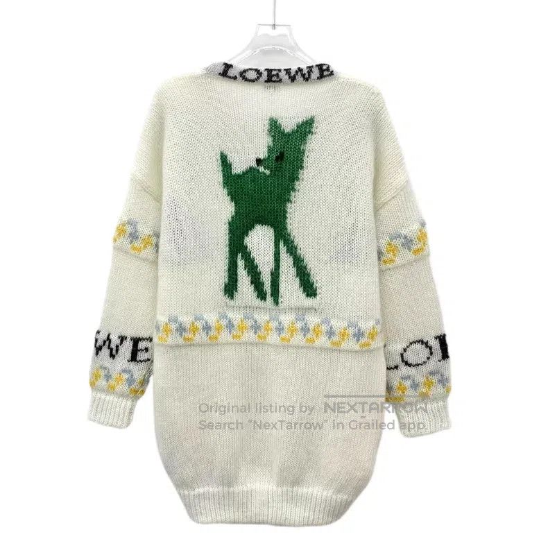 Loewe Loewe Color block logo pattern intarsia mohair knit cardig Size XS / US 0-2 / IT 36-38 - 2 Thumbnail