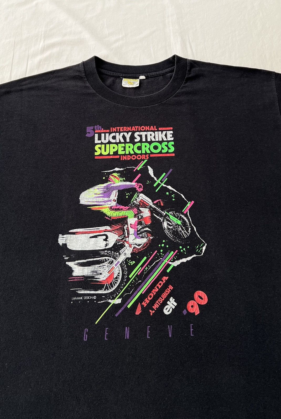 Vintage Vintage 90s Supercross Lucky Strike Honda Team Elf T-shirt Size US XL / EU 56 / 4 - 3 Thumbnail