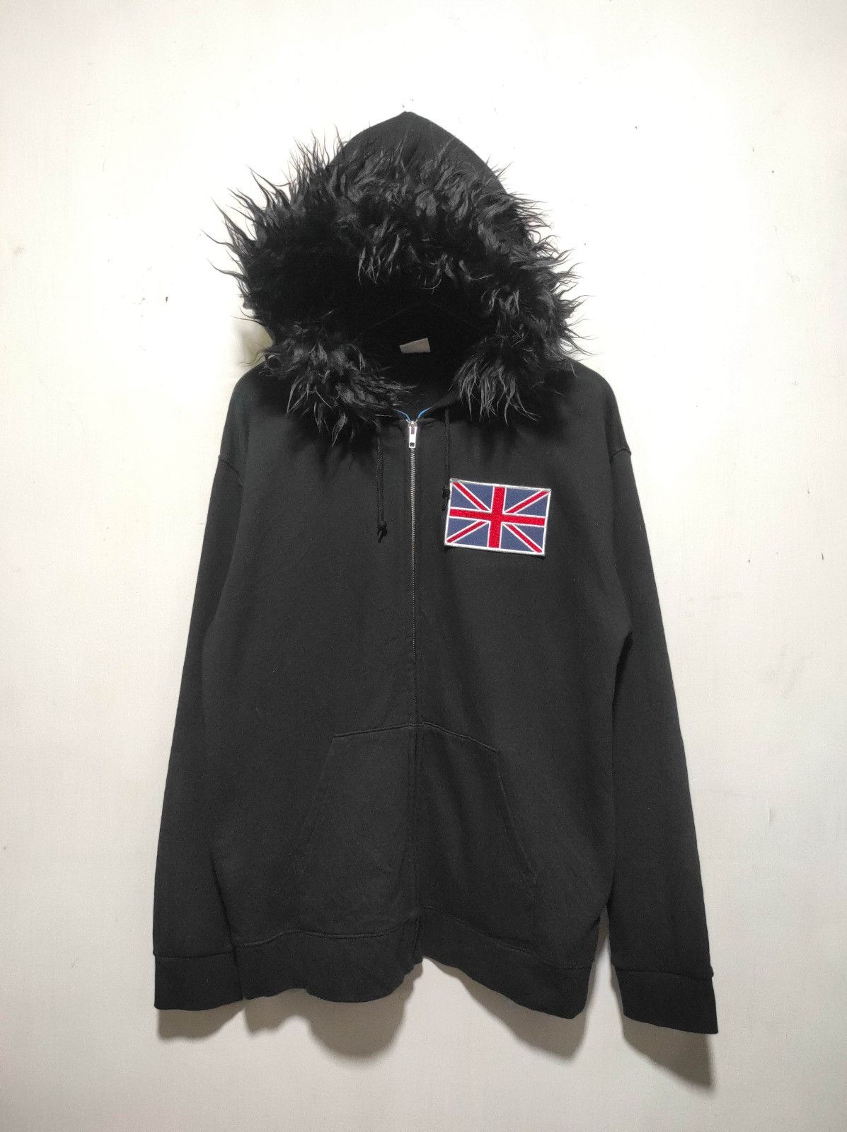 Japanese Brand MD black UK flag zip fur hoodie ifsix LGB style Size US L / EU 52-54 / 3 - 2 Thumbnail