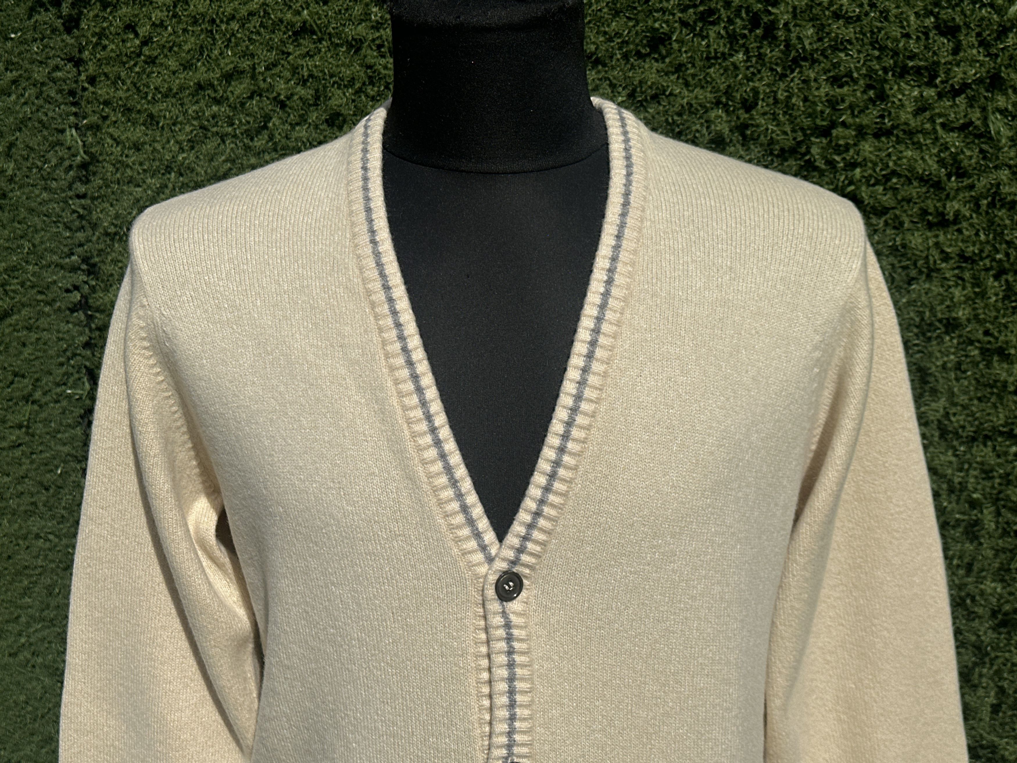 Loro Piana Knit Loro Piana 100% Cashmere Contrast Trim Cardigan 50 IT Size US M / EU 48-50 / 2 - 12 Thumbnail