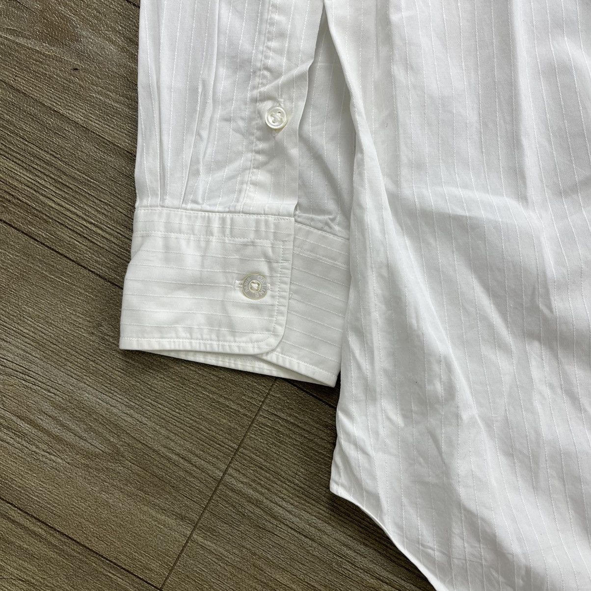 Celine 1990s Vintage Celine Paris Striped White Shirt Luxury Size US M / EU 48-50 / 2 - 8 Thumbnail