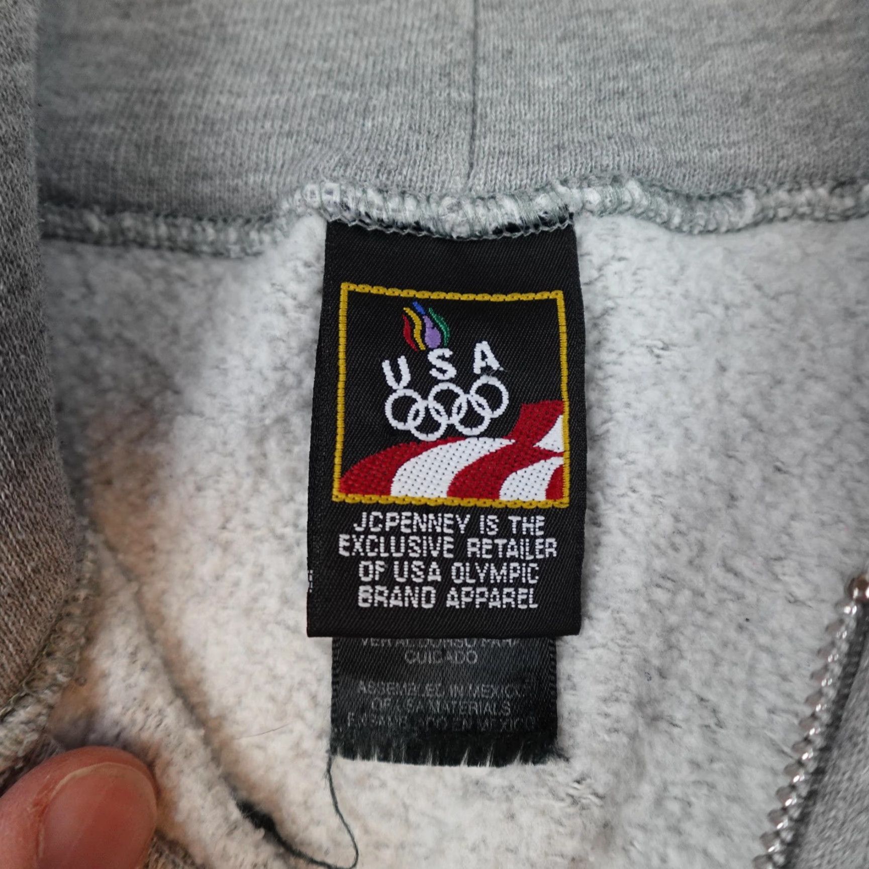 Vintage VINTAGE USA Olympic Hoodie Mens XL Gray Full Zip Fleece Sweatshirt USA Size US XL / EU 56 / 4 - 6 Thumbnail