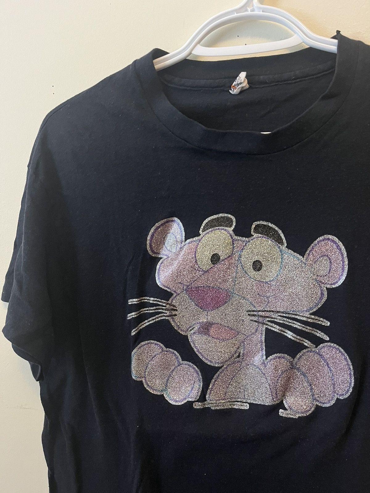 Vintage 1978 Pink Panther Glitter Cartoon T-shirt 70s Size US L / EU 52-54 / 3 - 1 Thumbnail