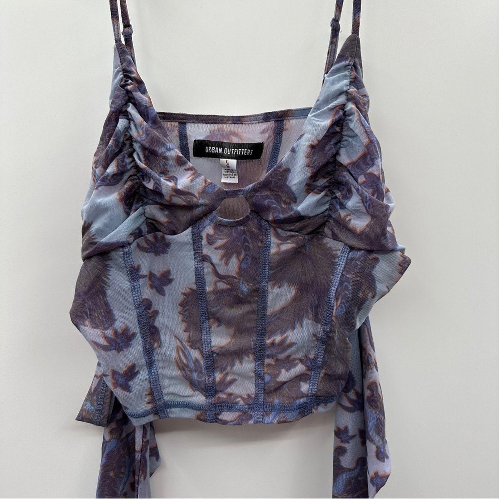 Urban Outfitters Urban Outfitters Ziggy Purple Paisley Corset Top Sz L Size L / US 10 / IT 46 - 4 Thumbnail