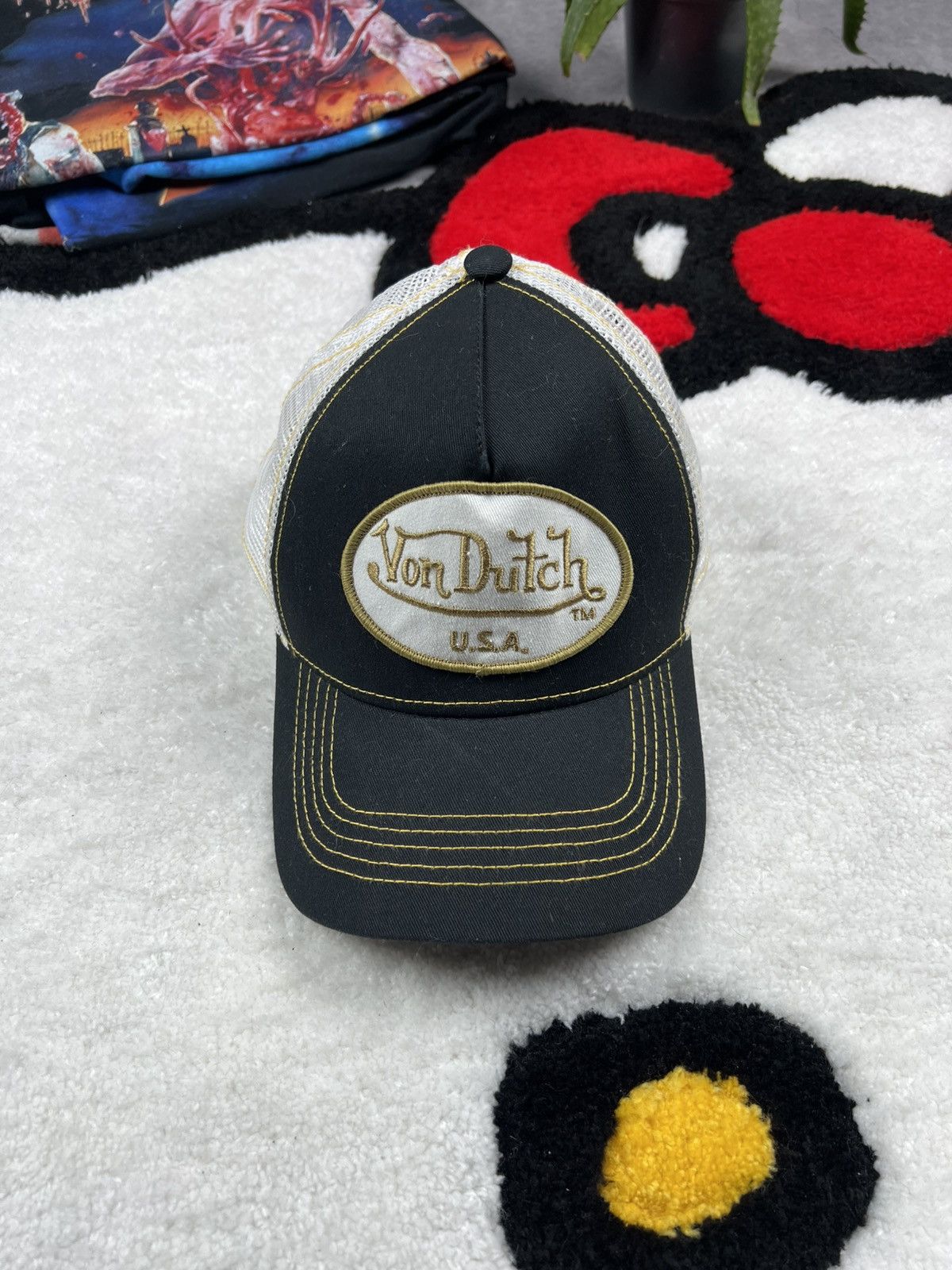Von Dutch Vintage Von Dutch Gold Big Logo Y2K Skate Cap Hat Size ONE SIZE - 1 Thumbnail