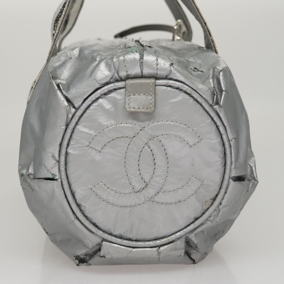 Chanel CHANEL Sports Hand Bag Coated Canvas Silver CC Size ONE SIZE - 4 Thumbnail