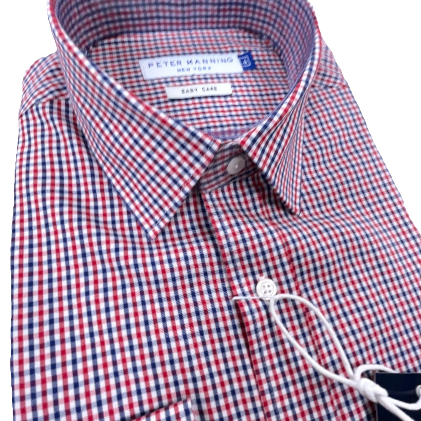 Vintage VINTAGE Peter Manning Shirt Men Size 4 Red Blue Tattersall Button-Front Collared Long Sleeve Regular Knit Cotton All Seasons Modern Preppy Mens Size US S / EU 44-46 / 1 - 2 Thumbnail