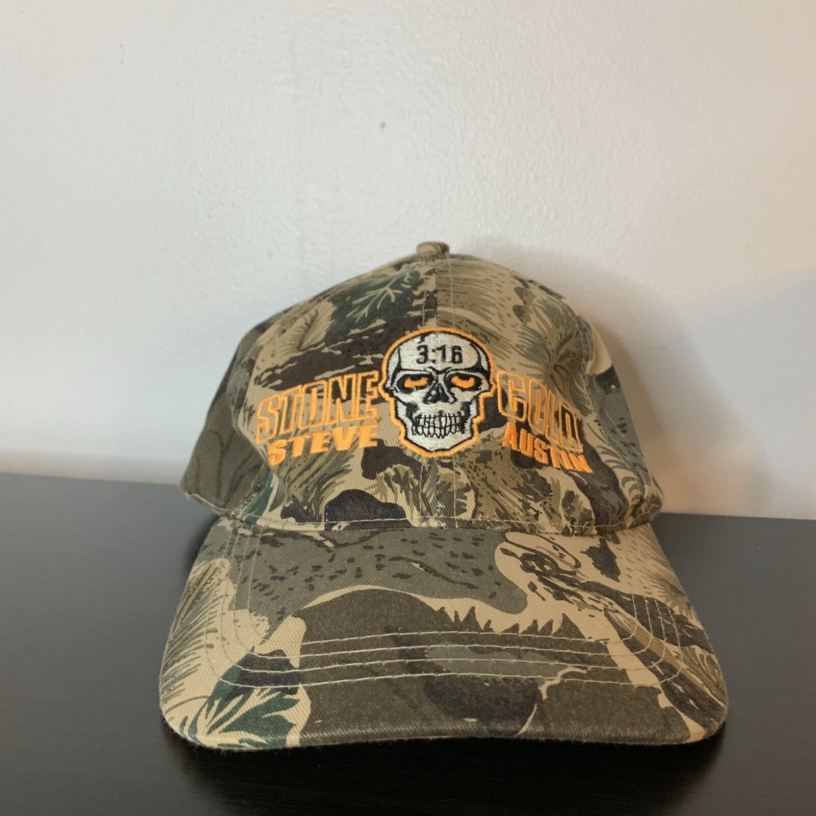 WWF Vintage 1998 Stone Cold Steve Austin WWF Camo Baseball Hat Size ONE SIZE - 2 Thumbnail