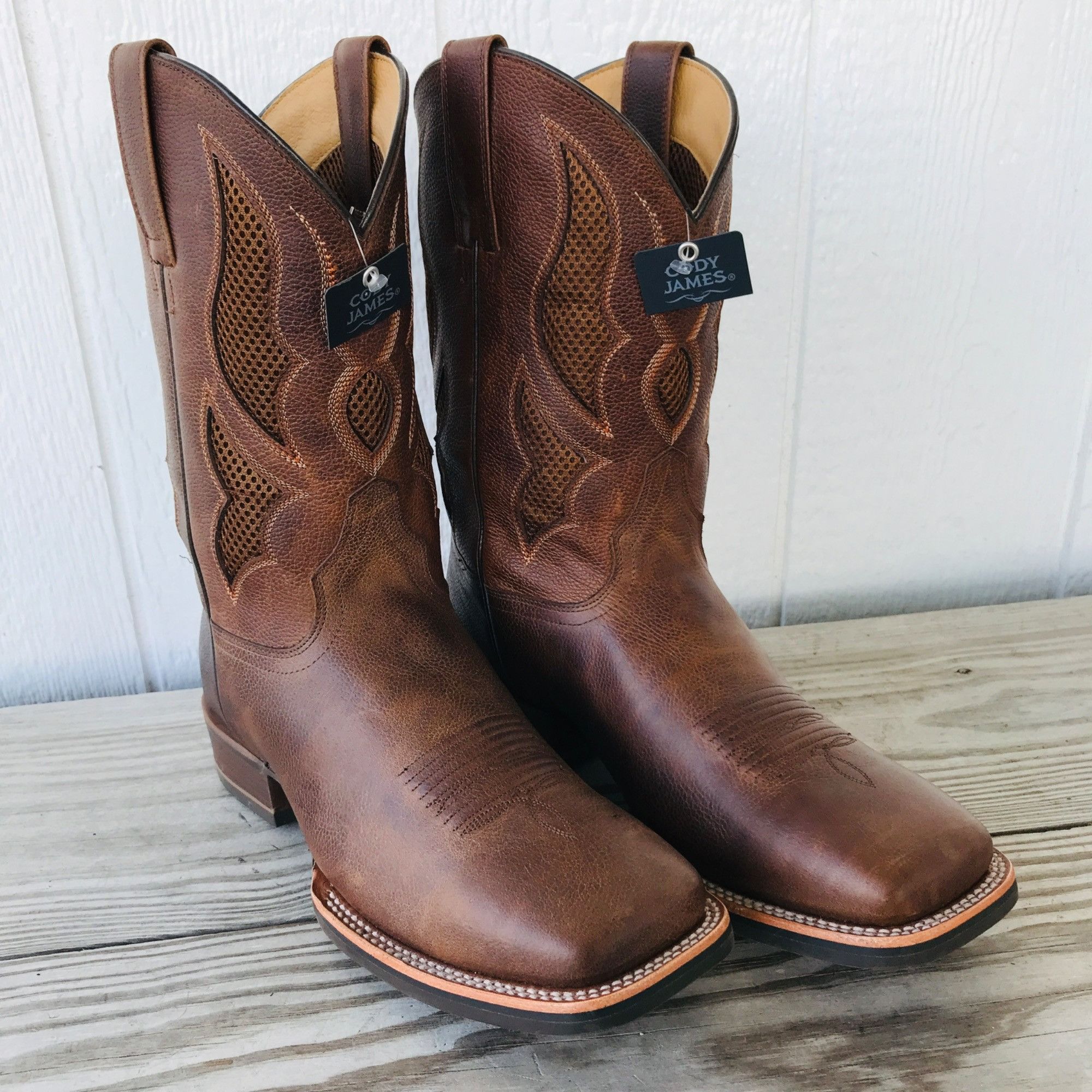 image of Cody James Maximo Venilated Mens Brown Leather Boots 10.5 D
