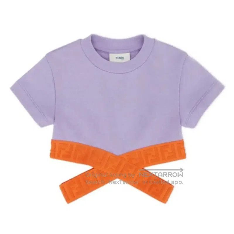 Fendi Fendi Purple Short Sleeve T-Shirt with Orange Detail . Size M / US 6-8 / IT 42-44 - 1 Thumbnail