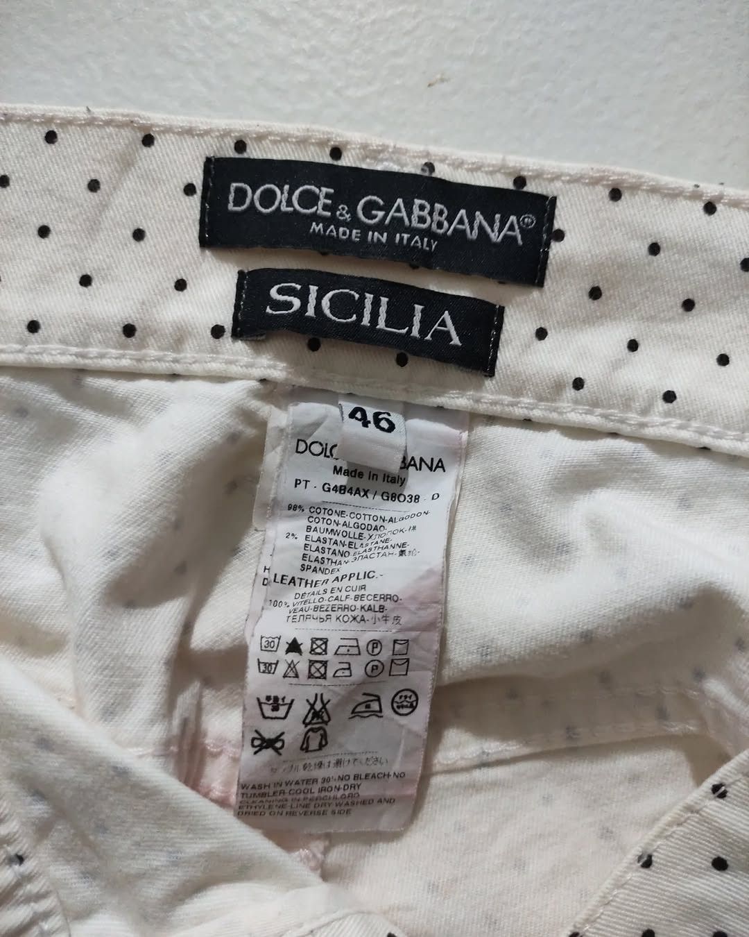 Dolce & Gabbana Dolce & Gabbana Sicilia Polka Dot Cotton Pants Size US 33 - 9 Thumbnail