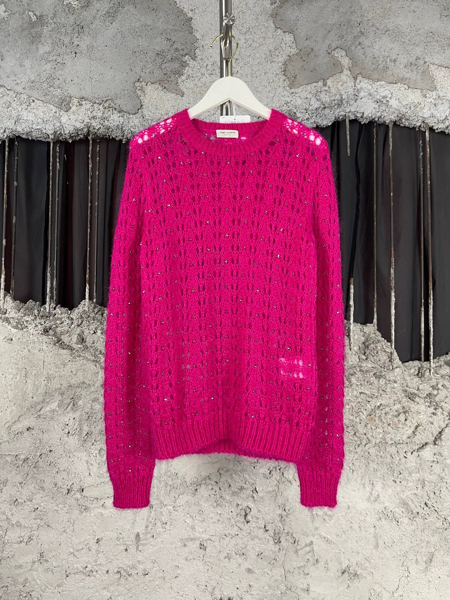 Saint Laurent Paris SLP Crystal Sweater Size S New Size S / US 4 / IT 40 - 1 Thumbnail
