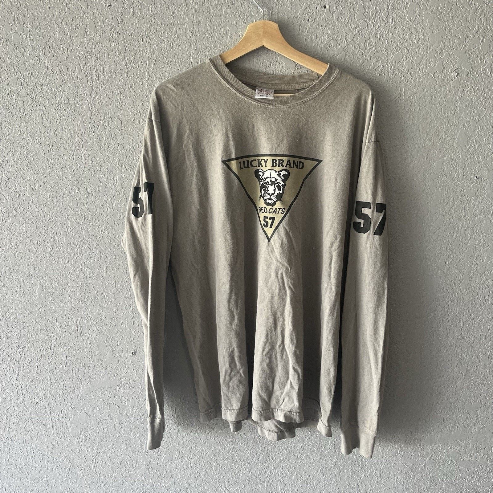 Lucky Brand Vintage Lucky Brand Long Sleeve Panther Beige Tshirt Men’s X Size US XL / EU 56 / 4 - 1 Thumbnail