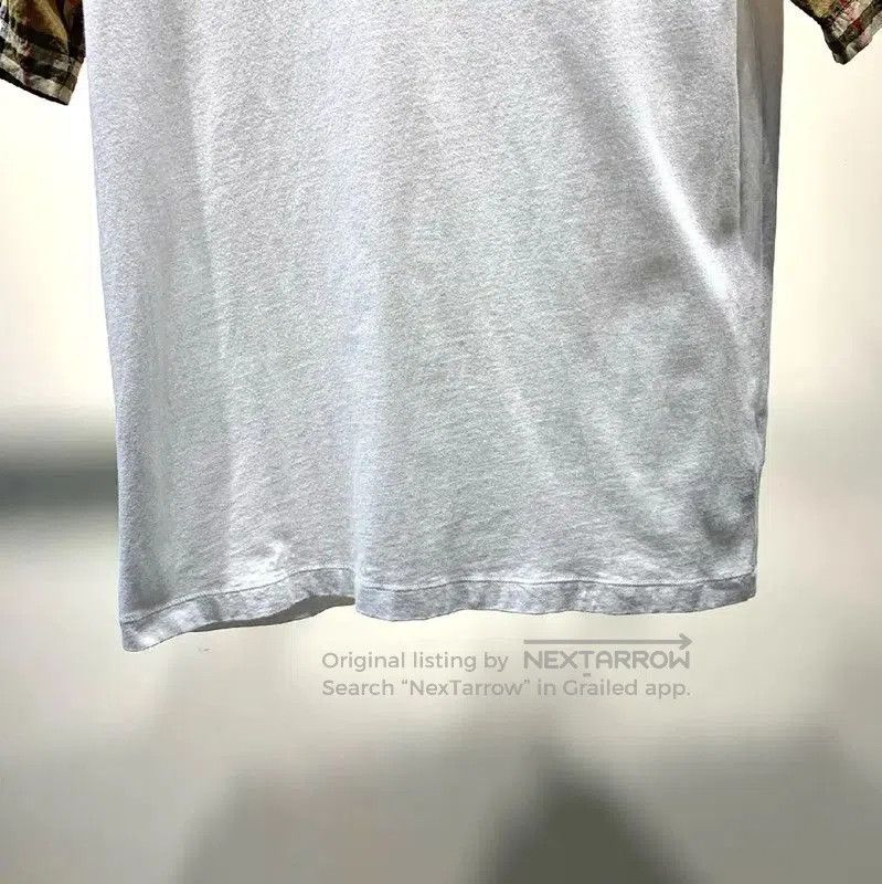 Burberry Burberry White Cotton T-Shirt with Check Sleeves. Size XS / US 0-2 / IT 36-38 - 6 Thumbnail