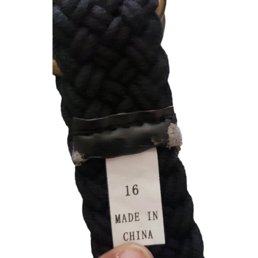 Designer Vintage Black Weaved Rope Belt with Tassels Size ONE SIZE - 4 Thumbnail