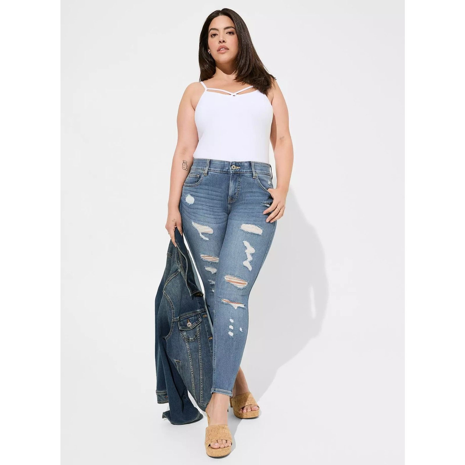 Other TORRID Bombshell Skinny Destructed Jeans Womens 22T 22 Tall Size 42" / US 20 - 8 Thumbnail