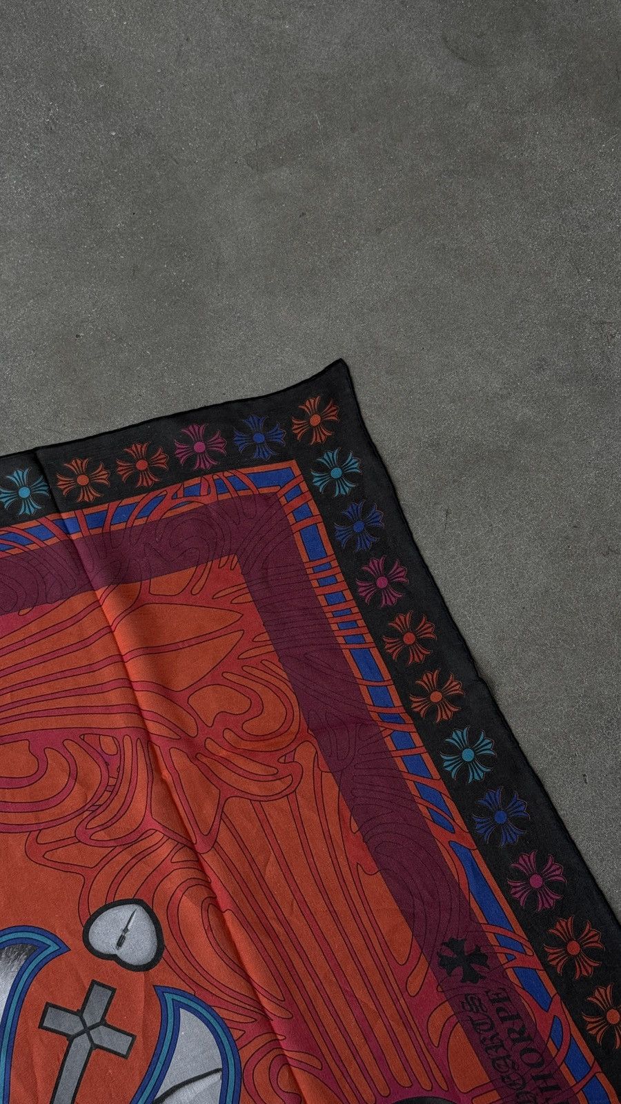 Chrome Hearts Chrome Hearts Mapplethorpe Multi-Color Cross Red Silk Scarf Size ONE SIZE - 3 Thumbnail