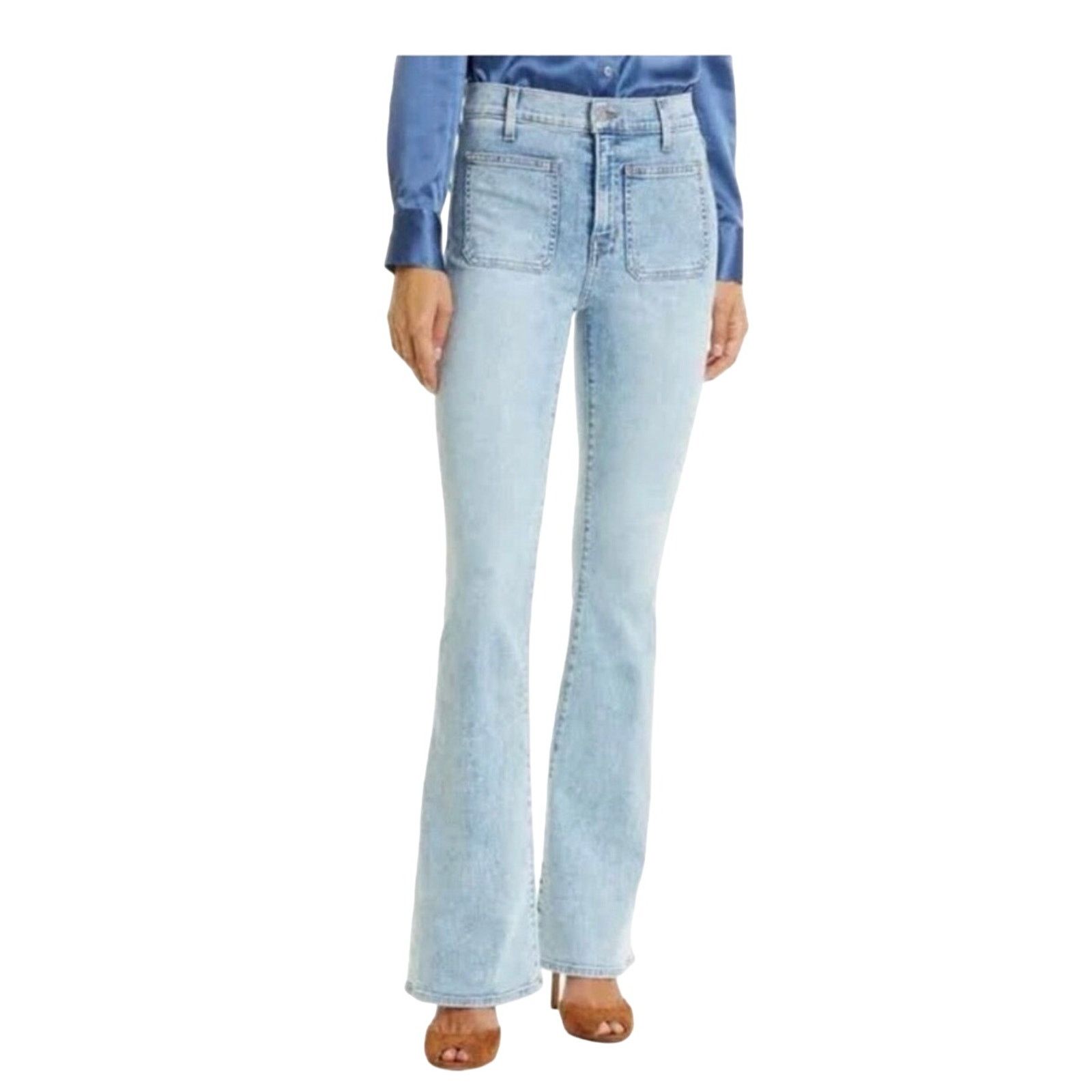 Veronica Beard Veronica Beard Florence High-rise Flared Jeans Acid-Wash Size 25" / US 0 / IT 36 - 1 Thumbnail