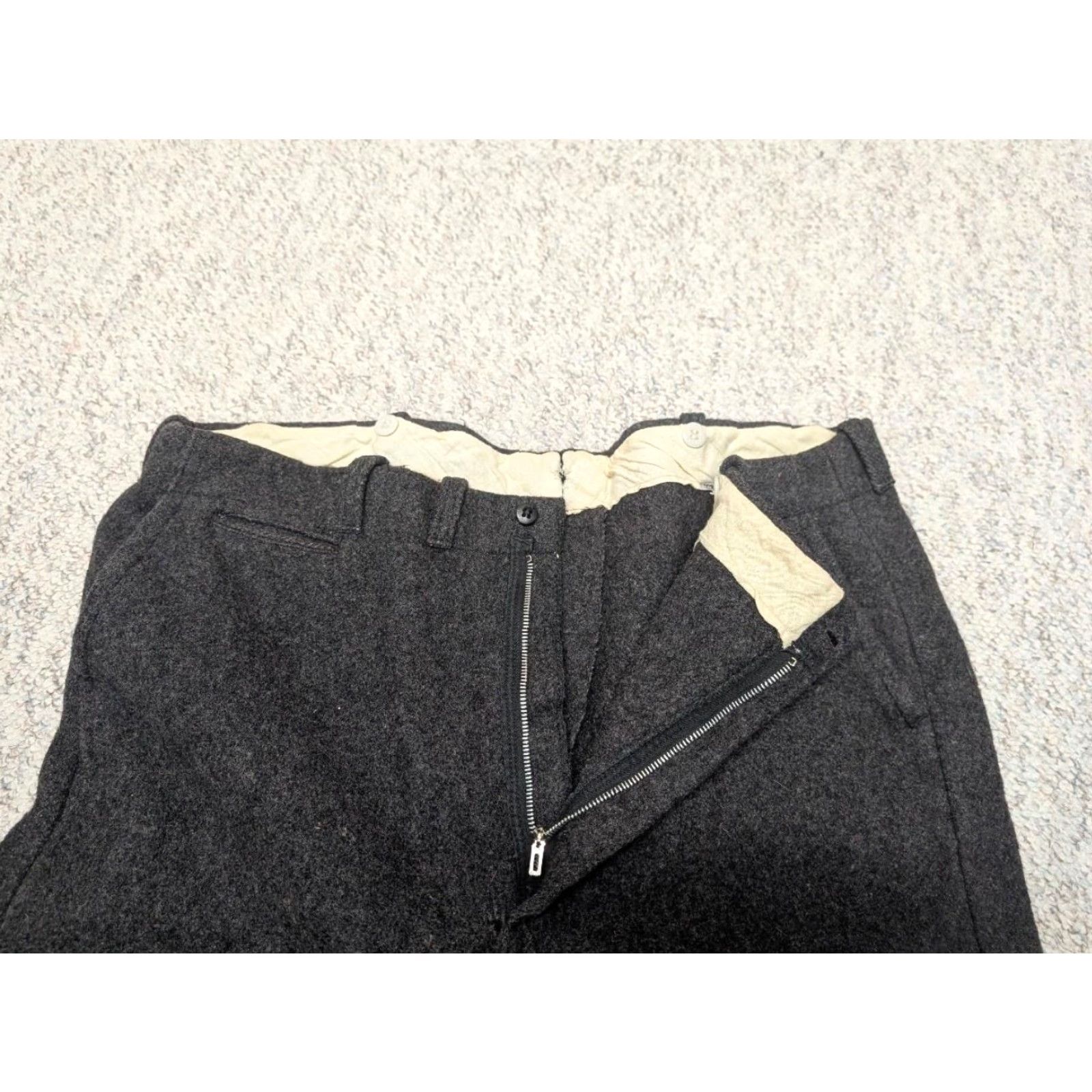 Vintage VINTAGE WOOL gray HUNTING pants 42x30 Mens Distressed Thick 1960s Size US 42 / EU 58 - 3 Thumbnail