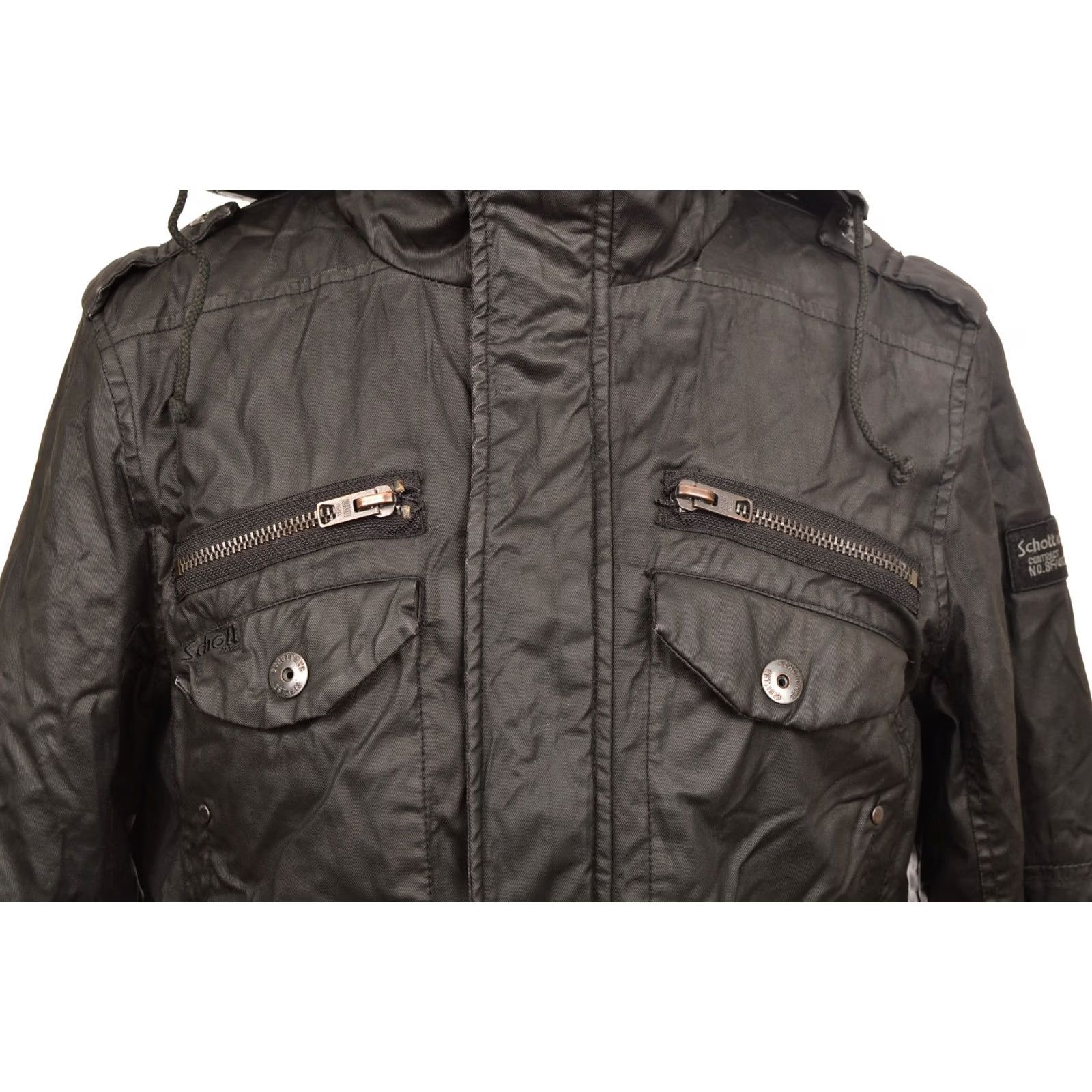Schott DDP Schott NYC Marlon Wax Jacket L Jacket Men Black Military Shaft 100% Cotton Size US L / EU 52-54 / 3 - 2 Thumbnail