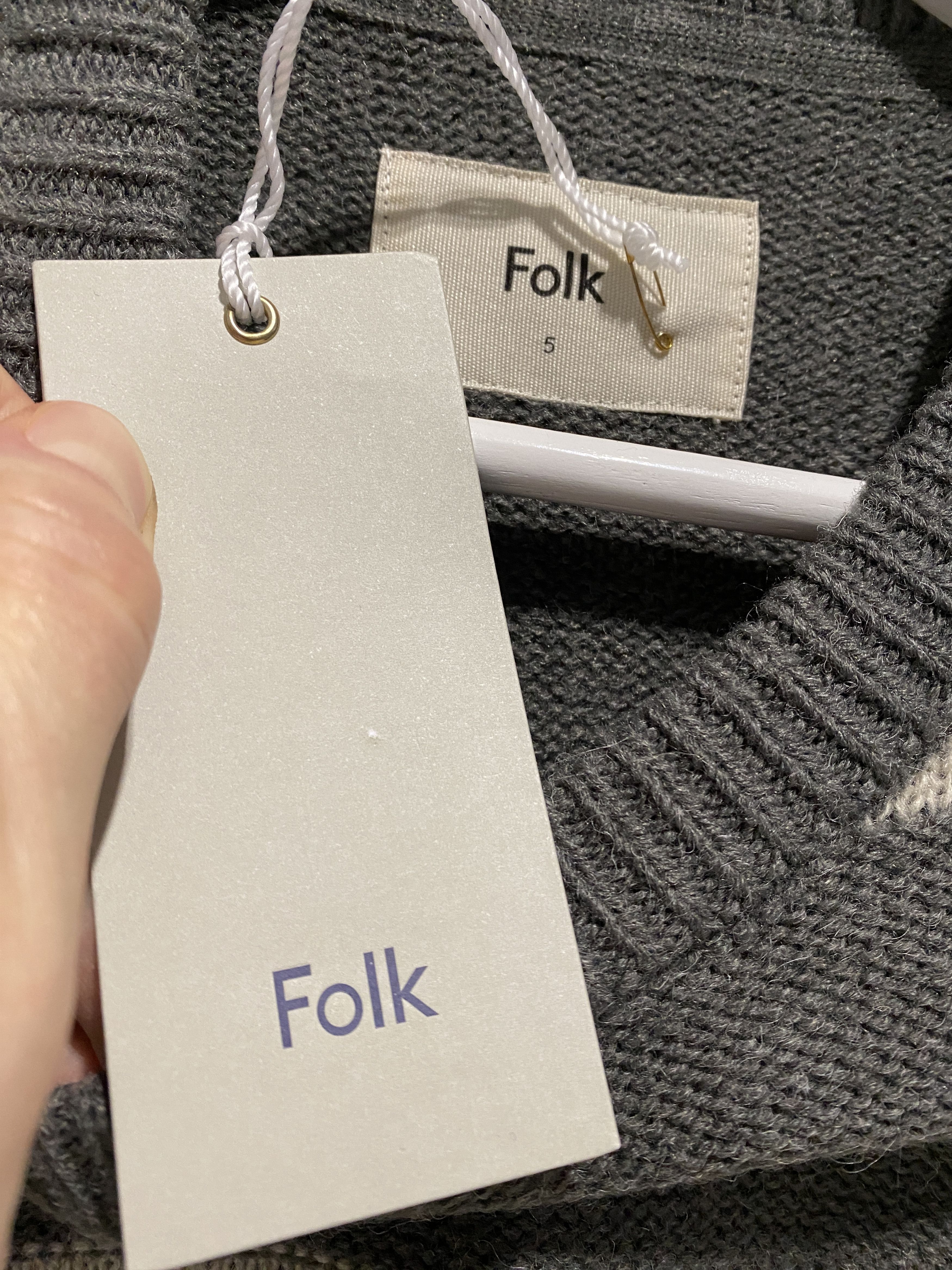 Folk RRP $200 New Folk checker 15% wool sweater size XL Size US XL / EU 56 / 4 - 3 Thumbnail