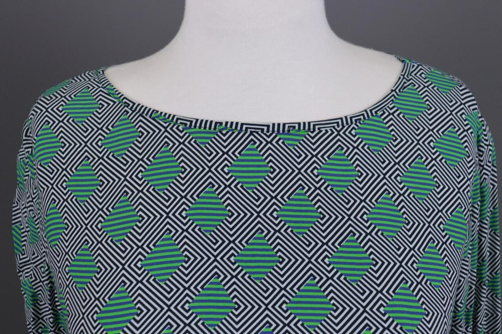 Designer Emily Van Den Bergh Green Geometric Summer Shirt Top Size 38 Size M / US 6-8 / IT 42-44 - 4 Thumbnail