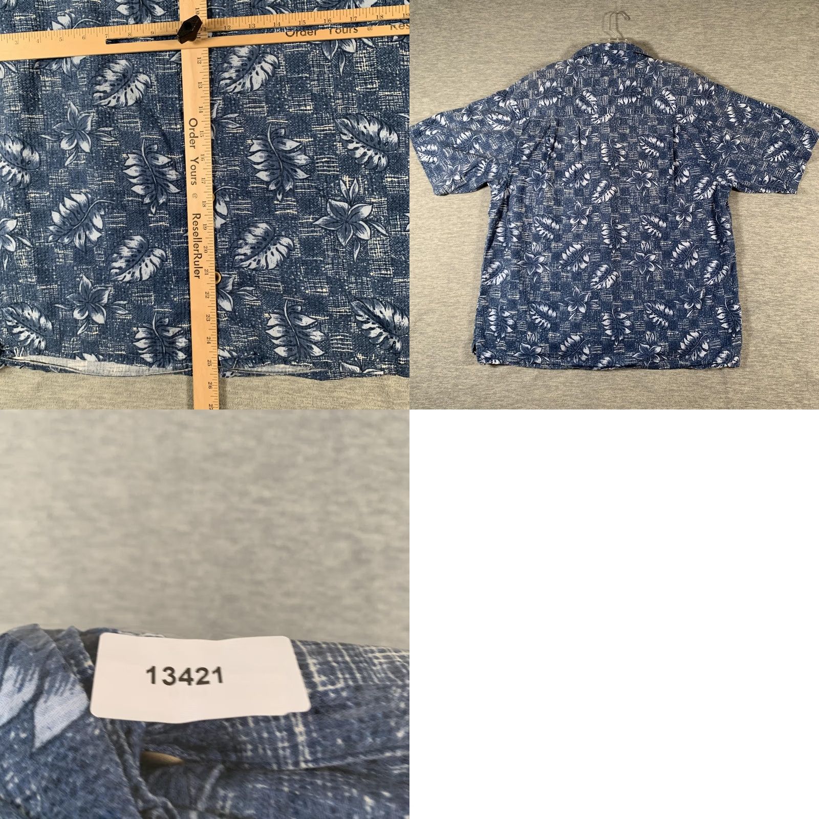ALOHAS Op Sport Hawaiian Shirt Mens Medium Blue Floral Short Sleeve Button Front Aloha Size US M / EU 48-50 / 2 - 8 Thumbnail