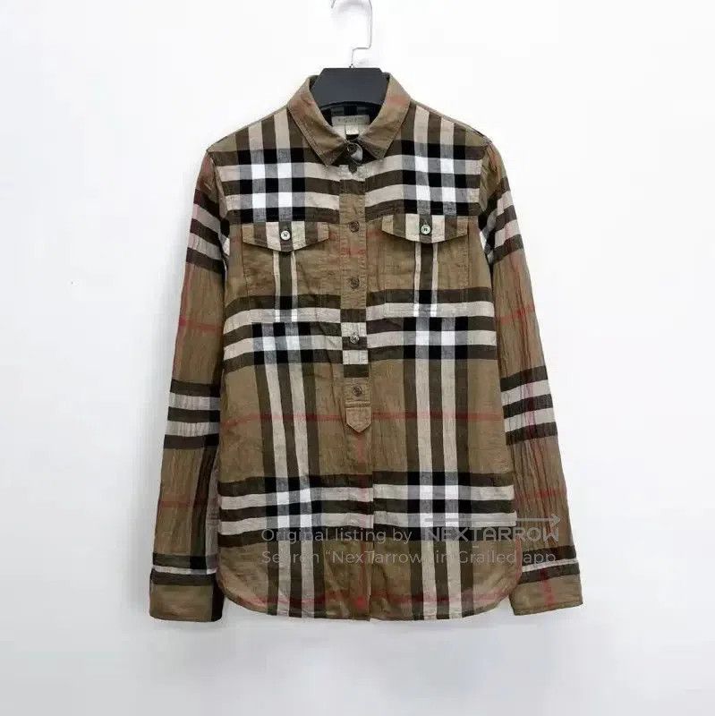 Burberry Burberry Khaki Long Sleeve Button-Up Shirt. Size XS / US 0-2 / IT 36-38 - 1 Thumbnail
