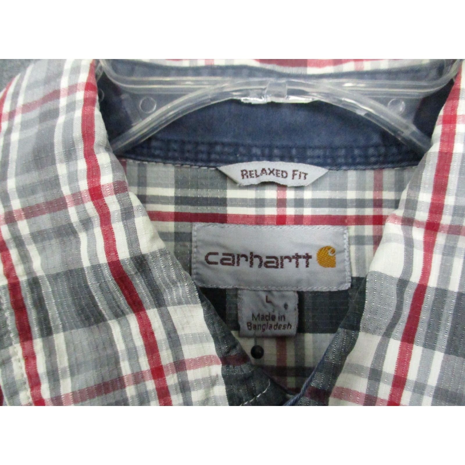 Carhartt Carhartt Relaxed Fit Mens Large L Red Plaid Short Sleeve Button-Up Shirt Size US L / EU 52-54 / 3 - 3 Thumbnail