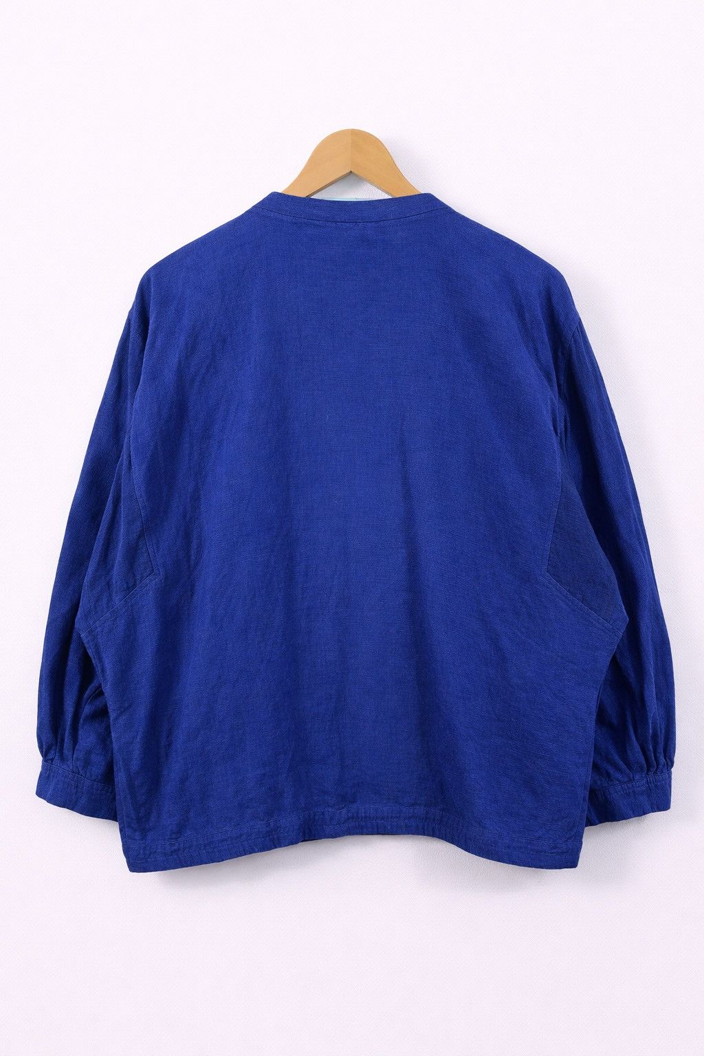 Japanese Brand Vintage Japanese Linen Blend Patchwork Collar Blue Jacket Size L / US 10 / IT 46 - 2 Thumbnail