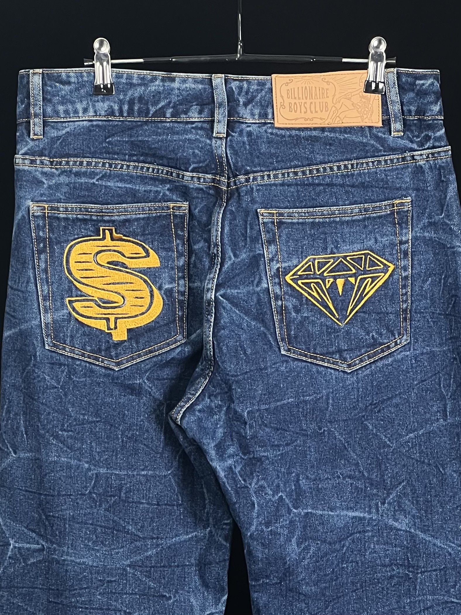 Billionaire Boys Club Brand New Diamond & Dollar Embroidered Denim Pants Size US 32 / EU 48 - 2 Thumbnail