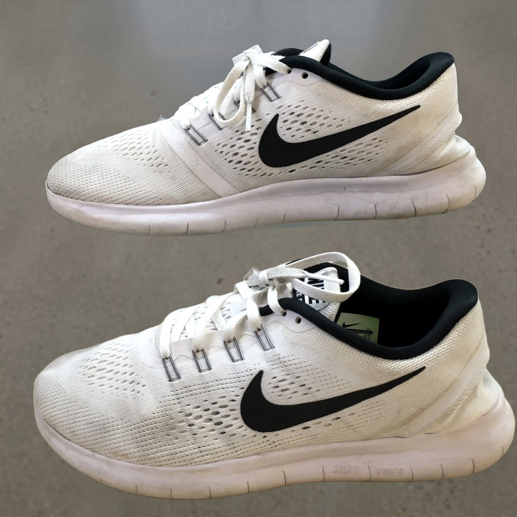 Nike Nike Shoes Womens 10.5 Free RN Sneakers Black White Lace Up Low Top 831509-100 Size L / US 10 / IT 46 - 1 Thumbnail