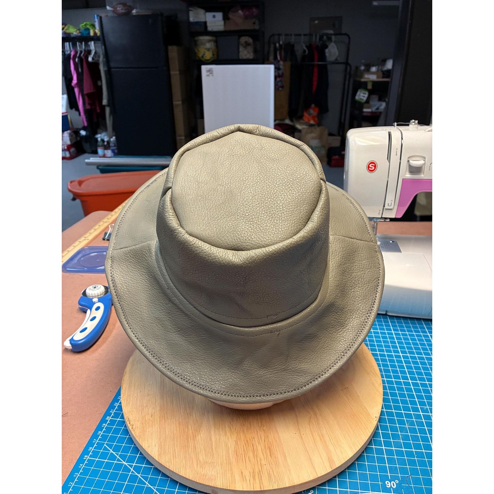Other The Gray — Upcycled Top Grain Leather Bucket Hat, Large 23" Size ONE SIZE - 4 Thumbnail