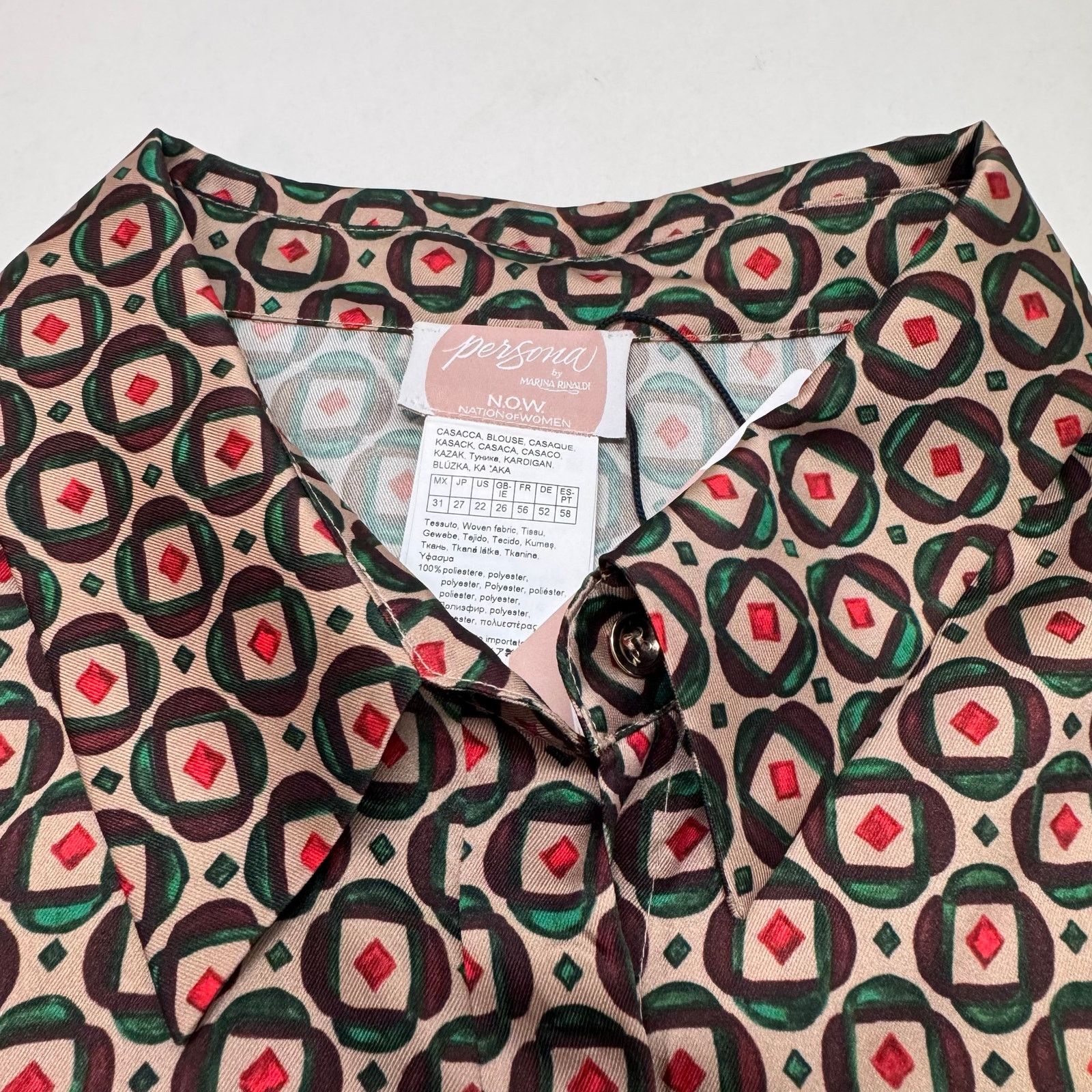 Marina Rinaldi Marina Rinaldi Falda Geometric Print Blouse Buttons Plus 22 Size 3XL / US 20-22 - 7 Thumbnail