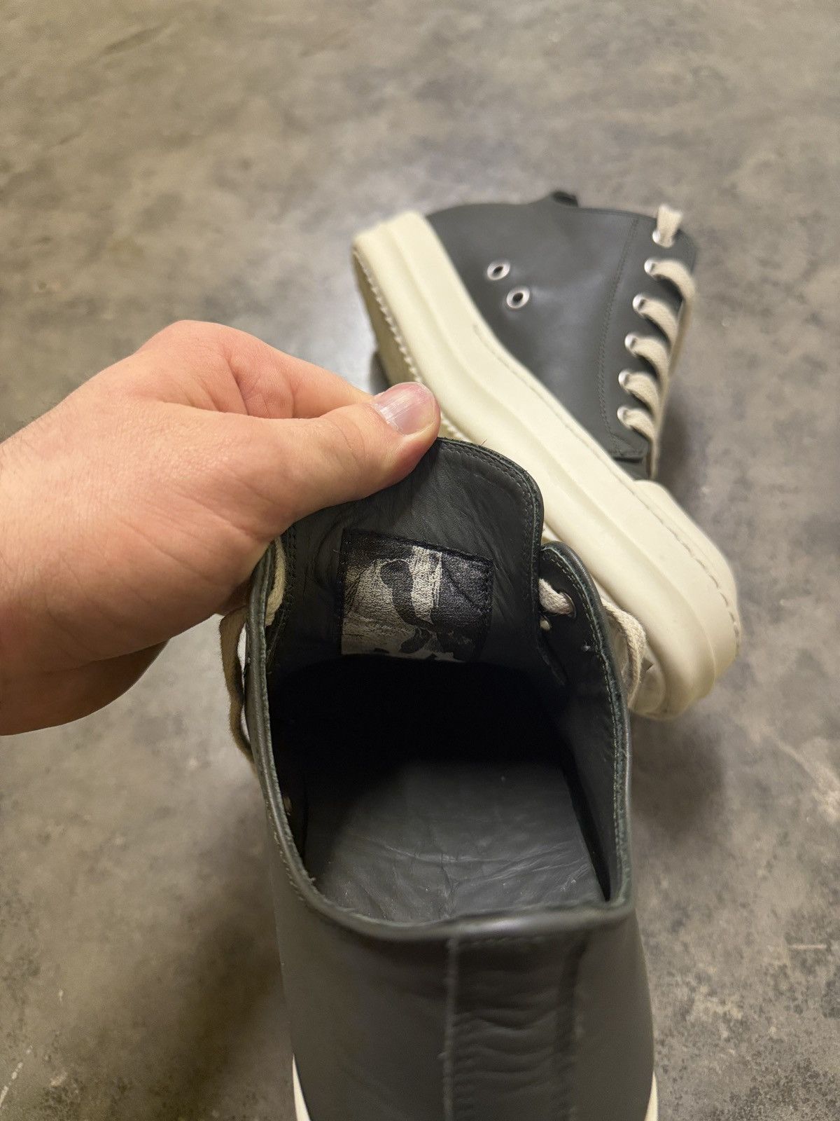 Rick Owens Rick Owens FW23 ‘Luxor’ Forest Leather Ramone Lows Size US 6 / EU 39 - 6 Thumbnail