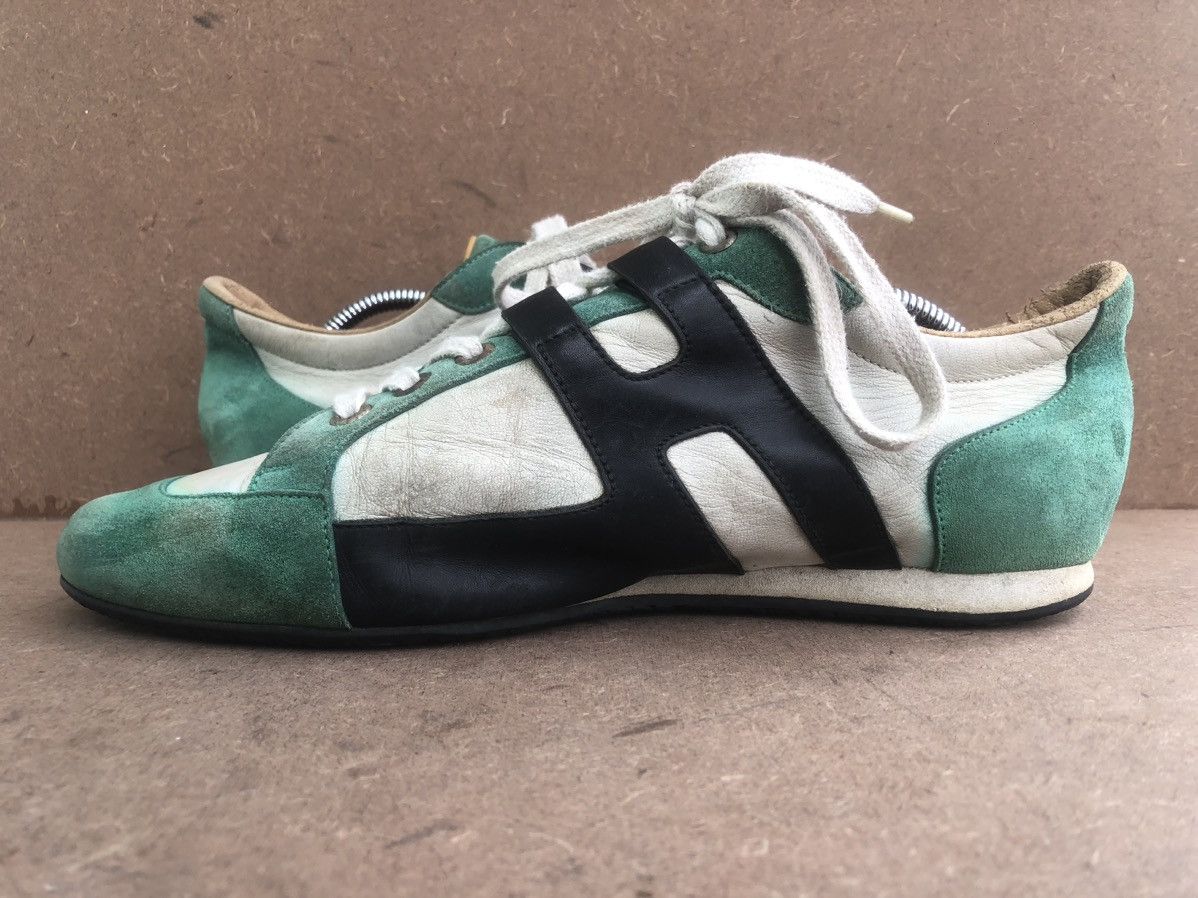 Hermes Hermes Green & White Leather SneakersSize 39 Size US 9 / IT 39 - 7 Thumbnail