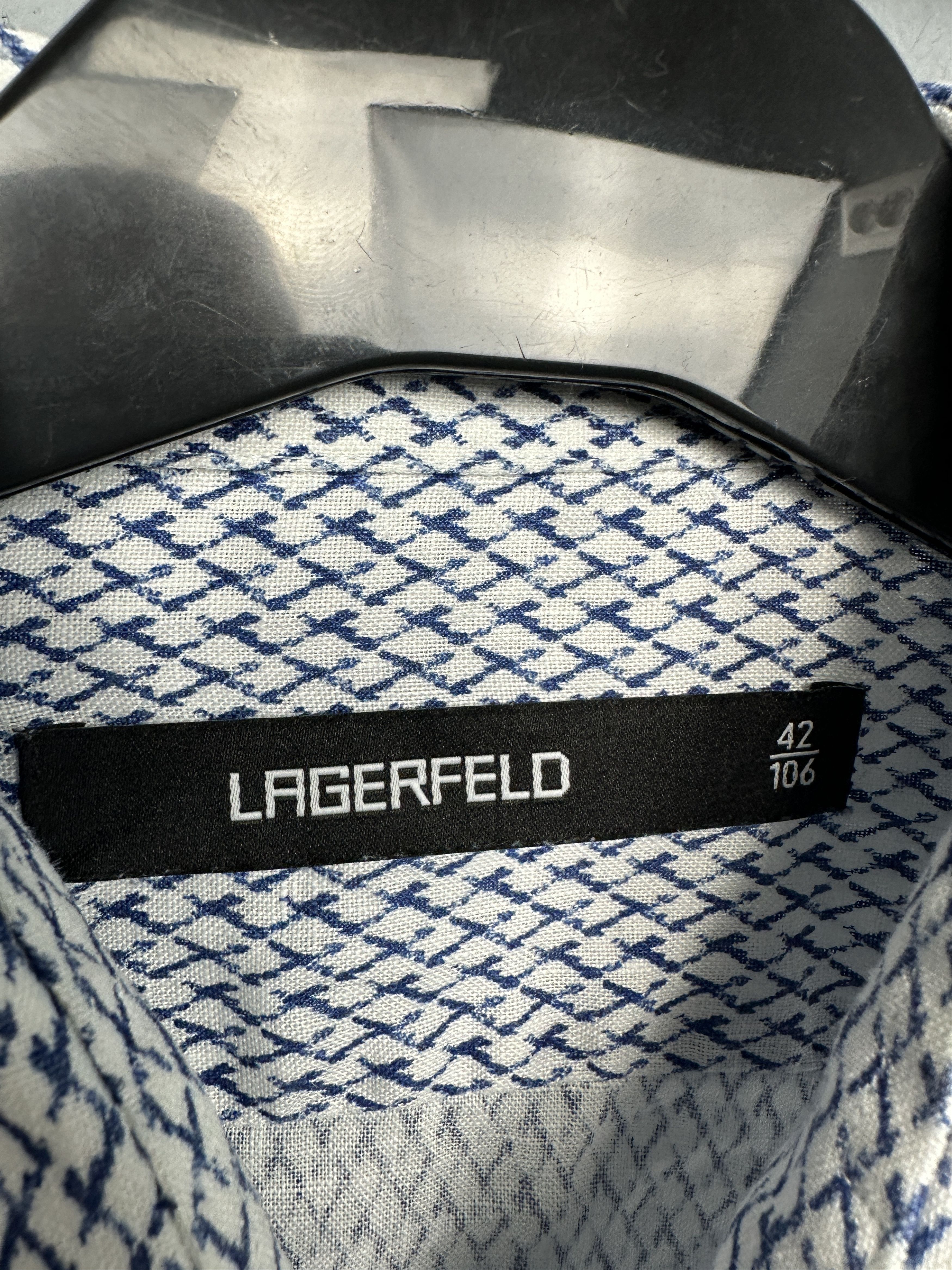 Karl Lagerfeld Lagerfeld Mens Linen Long Sleeve Shirt Size US L / EU 52-54 / 3 - 3 Thumbnail