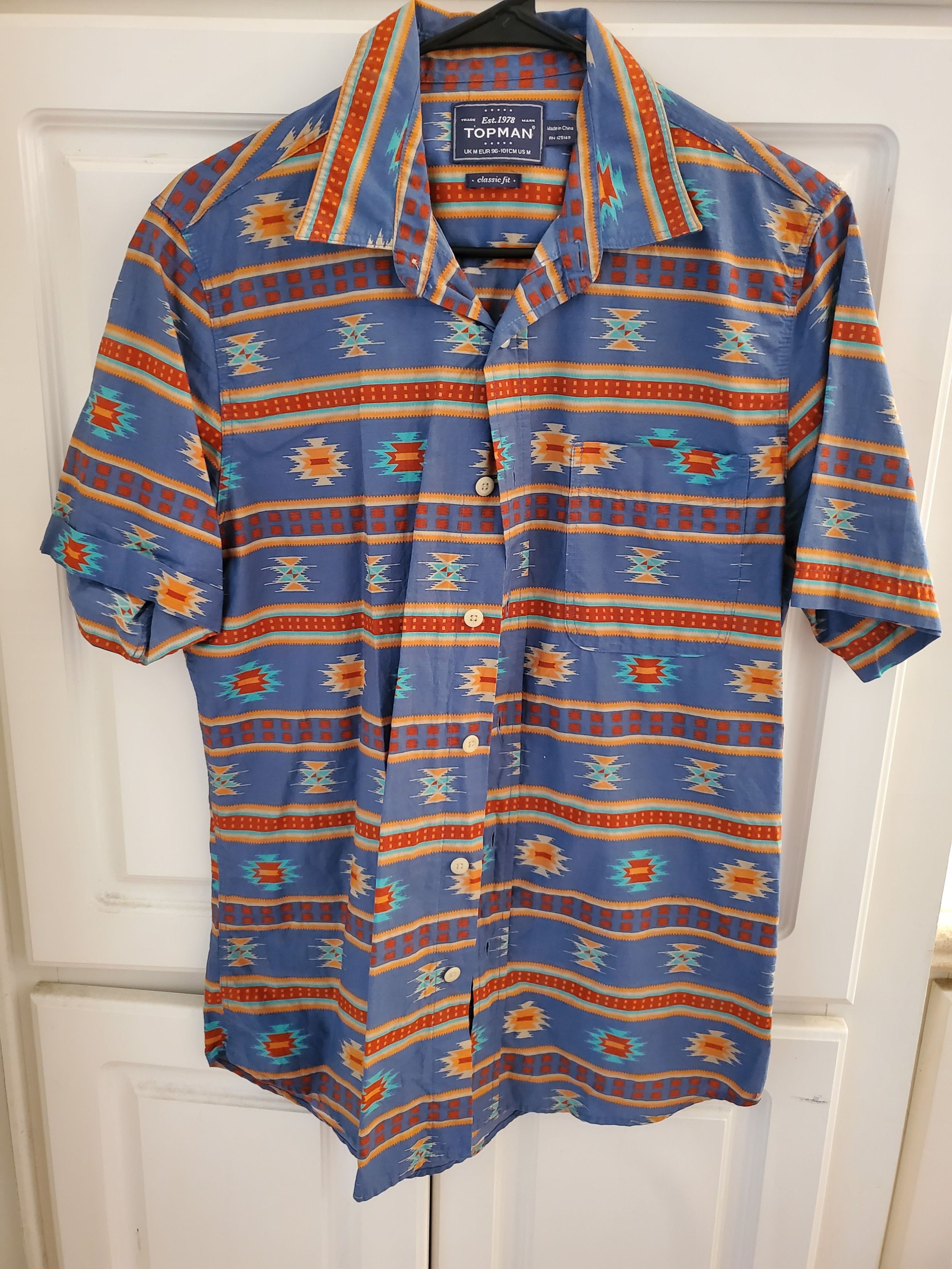 Topman Topman classic fit southwest print button up Size US M / EU 48-50 / 2 - 1 Thumbnail