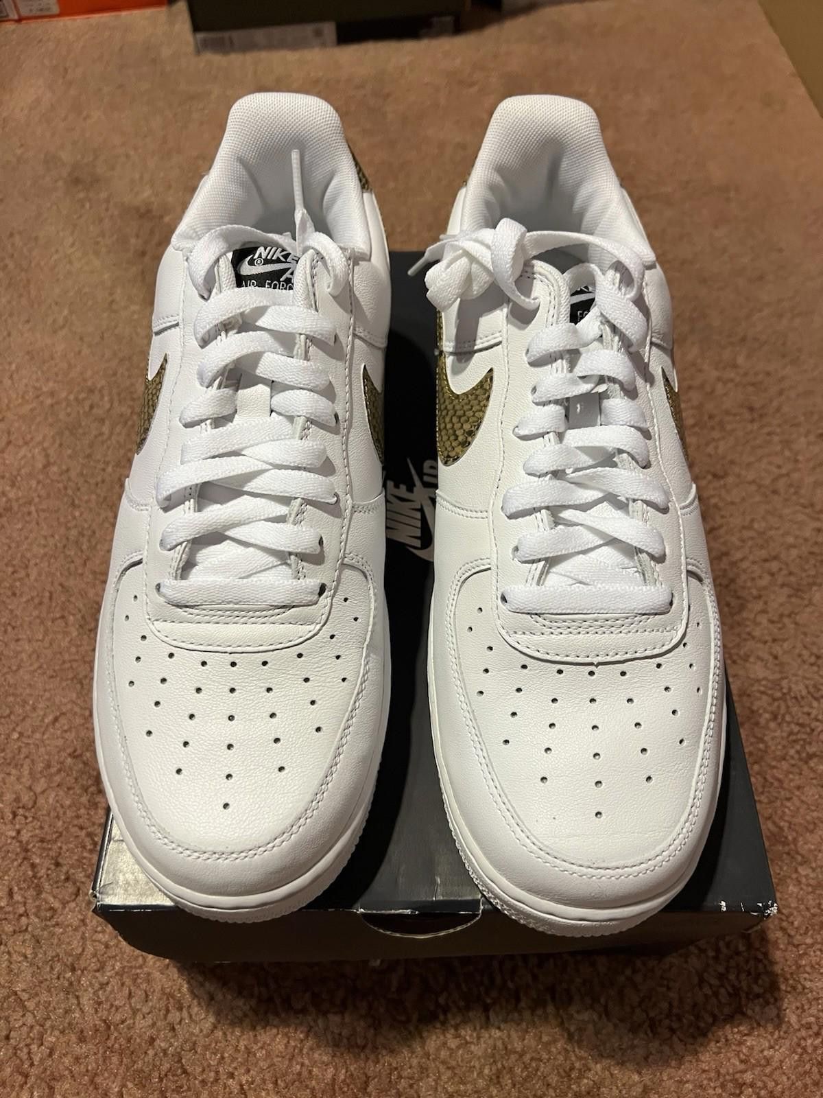 Nike 2019 Nike Men's Air Force 1 Ivory Snake AO1635-100 US10.5 Size US 10.5 / EU 43-44 - 3 Thumbnail