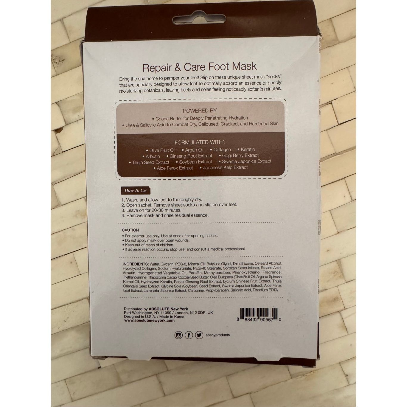 Other Absolute New York Repair & Care Foot Mask | Hydrating & Soot Size ONE SIZE - 2 Thumbnail