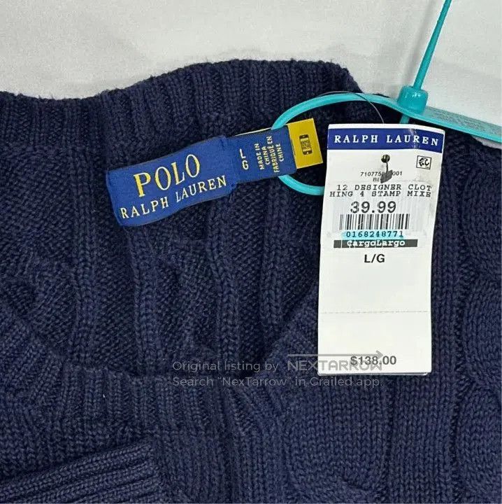 Polo Ralph Lauren Polo Ralph Lauren Men's Cable Knit Pullover. Size US L / EU 52-54 / 3 - 2 Thumbnail