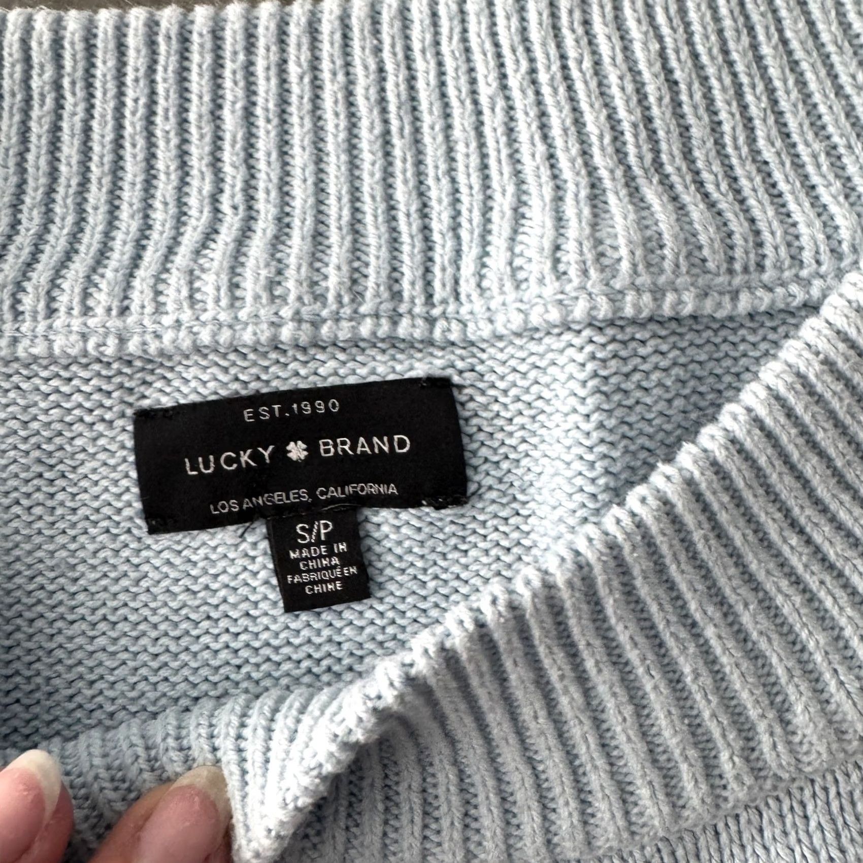 Lucky Brand VINTAGE Lucky Brand Blue White Striped Lightweight Sweater Longsleeve Small Blouse Womens Size S / US 4 / IT 40 - 3 Thumbnail