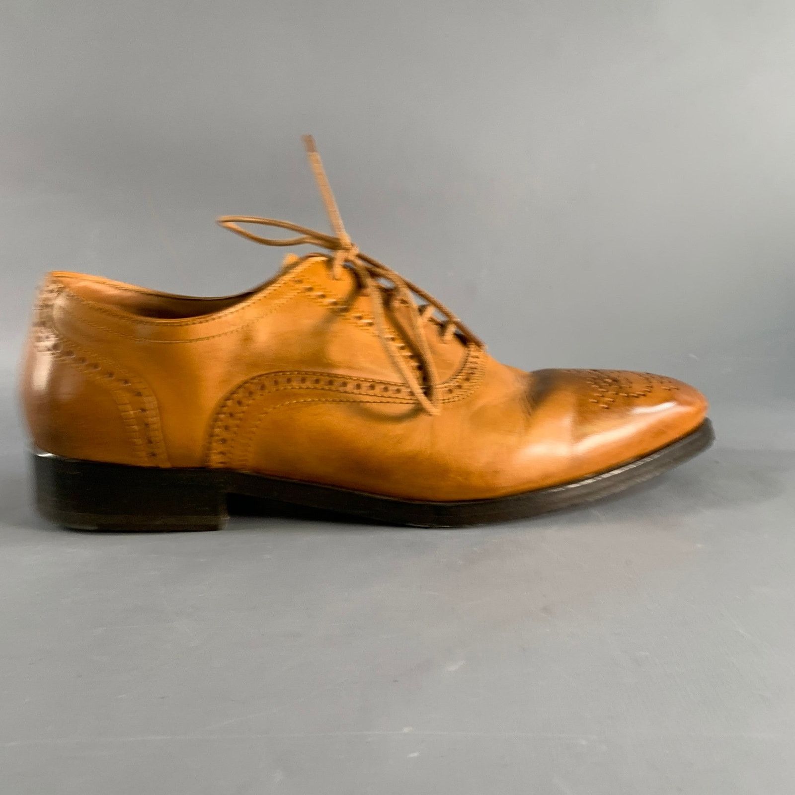 Allen Edmonds ALLEN EDMONDS 7 Tan Perforated Leather Oxford Lace Up Shoes Size US 7 / EU 40 - 3 Thumbnail