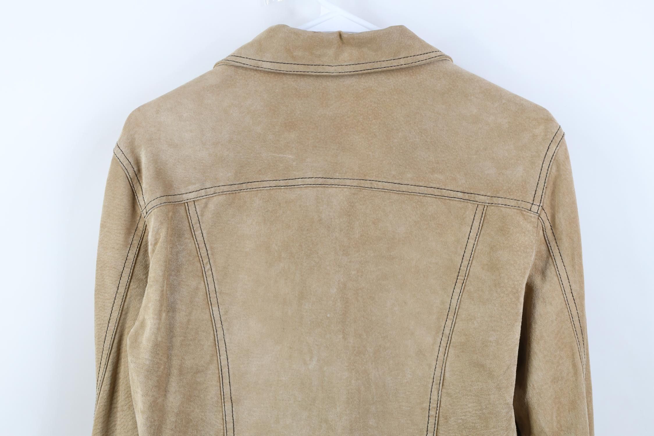 Vintage Vintage 90s Streetwear Babydoll Suede Leather Jacket Size M / US 6-8 / IT 42-44 - 15 Thumbnail