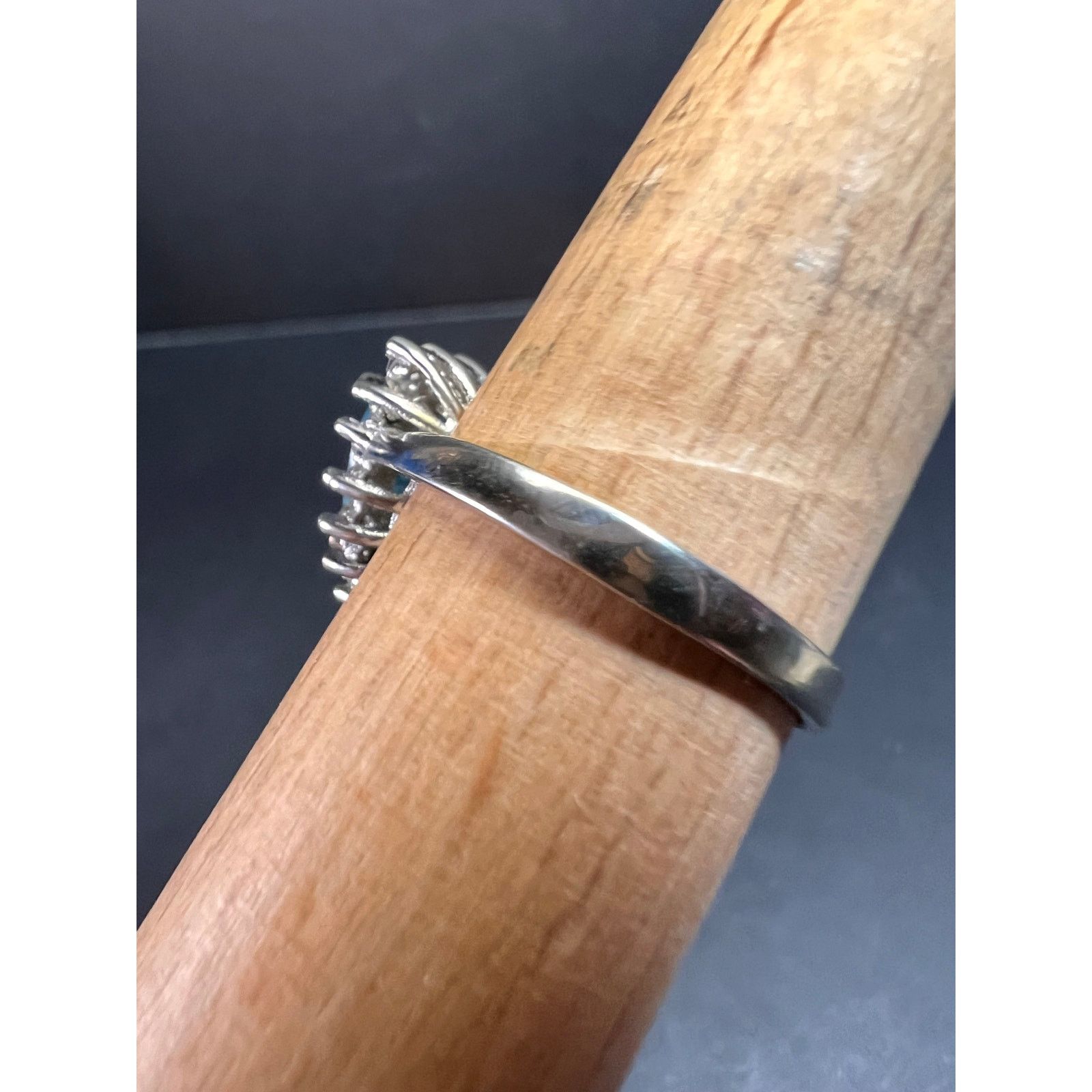 Other Sky blue trillium CZ halo sterling silver ring size 9 Size ONE SIZE - 15 Thumbnail