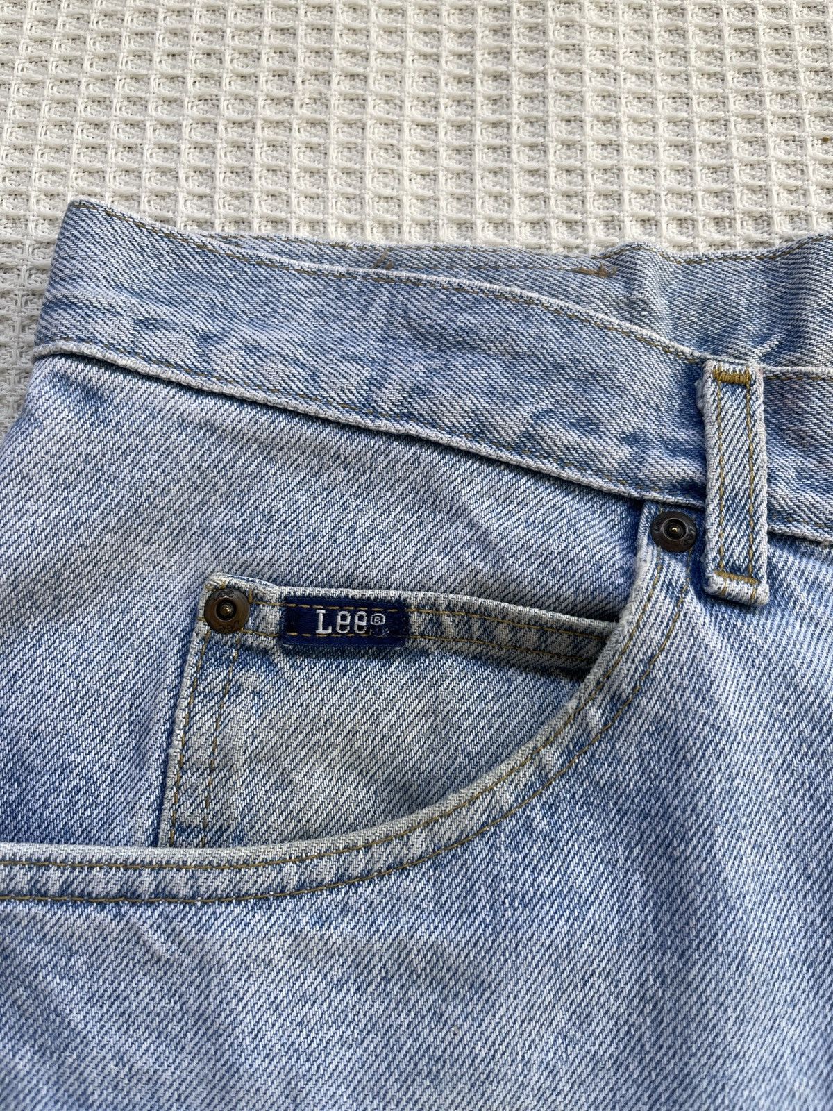 Jean Rare🔥Vintage Lee Light Blue Wash Baggy Jeans Size US 32 / EU 48 - 5 Thumbnail