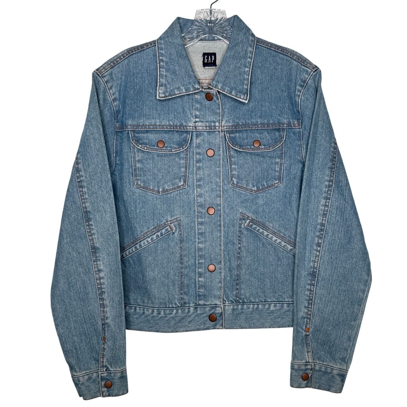 Gap Y2K GAP Denim Trucker Jacket Light Wash Size L 2001 Unisex Size L / US 10 / IT 46 - 1 Thumbnail