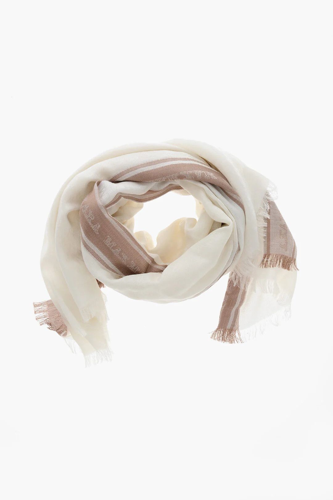 Max Mara og1mm0426 Size: OS / Silk-Blend Scarf in White Size ONE SIZE - 1 Thumbnail
