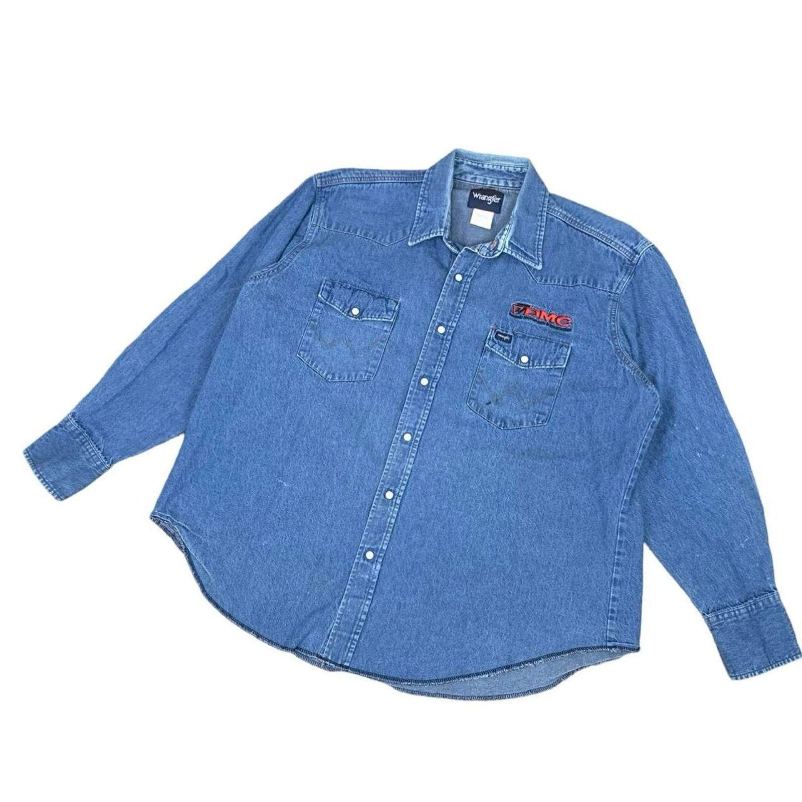 Vintage × Wrangler Vintage Wrangler Denim Pearl Snap Button Up Shirt Size US XXL / EU 58 / 5 - 3 Thumbnail